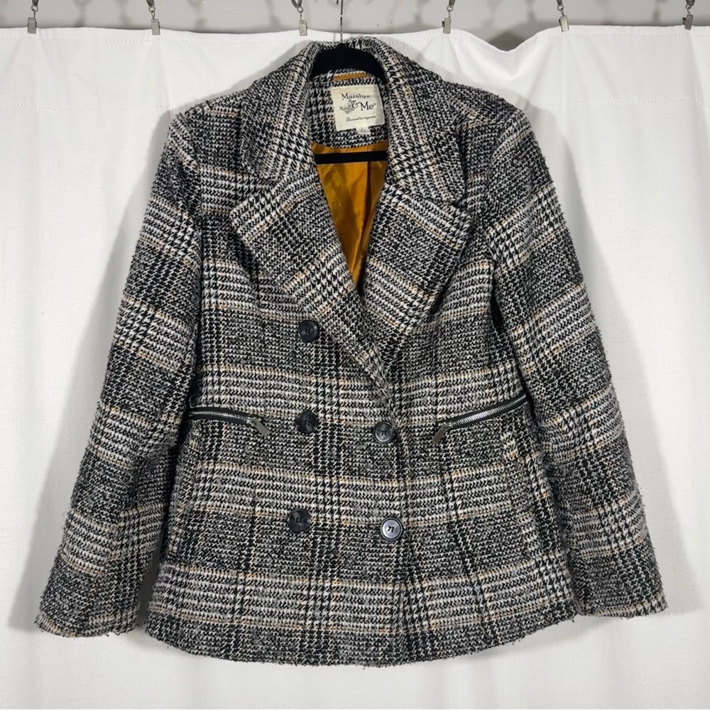 Maralyn & Me Houndstooth Plaid Blazer Jacket
